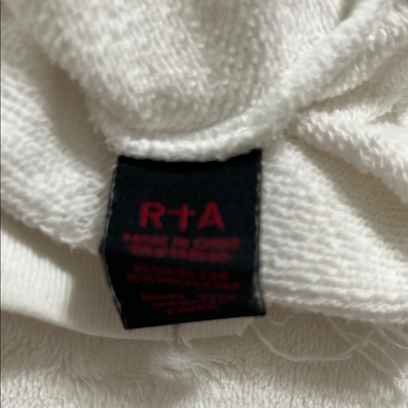 R+A White Distressed Sweatshirt with Crew Neck - Picture 5 of 11